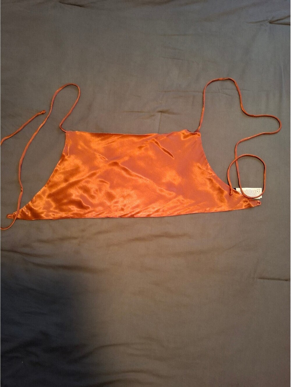 Terra Cotta Satin Tie Strap Backless Crop Top Forever 21 S NWT